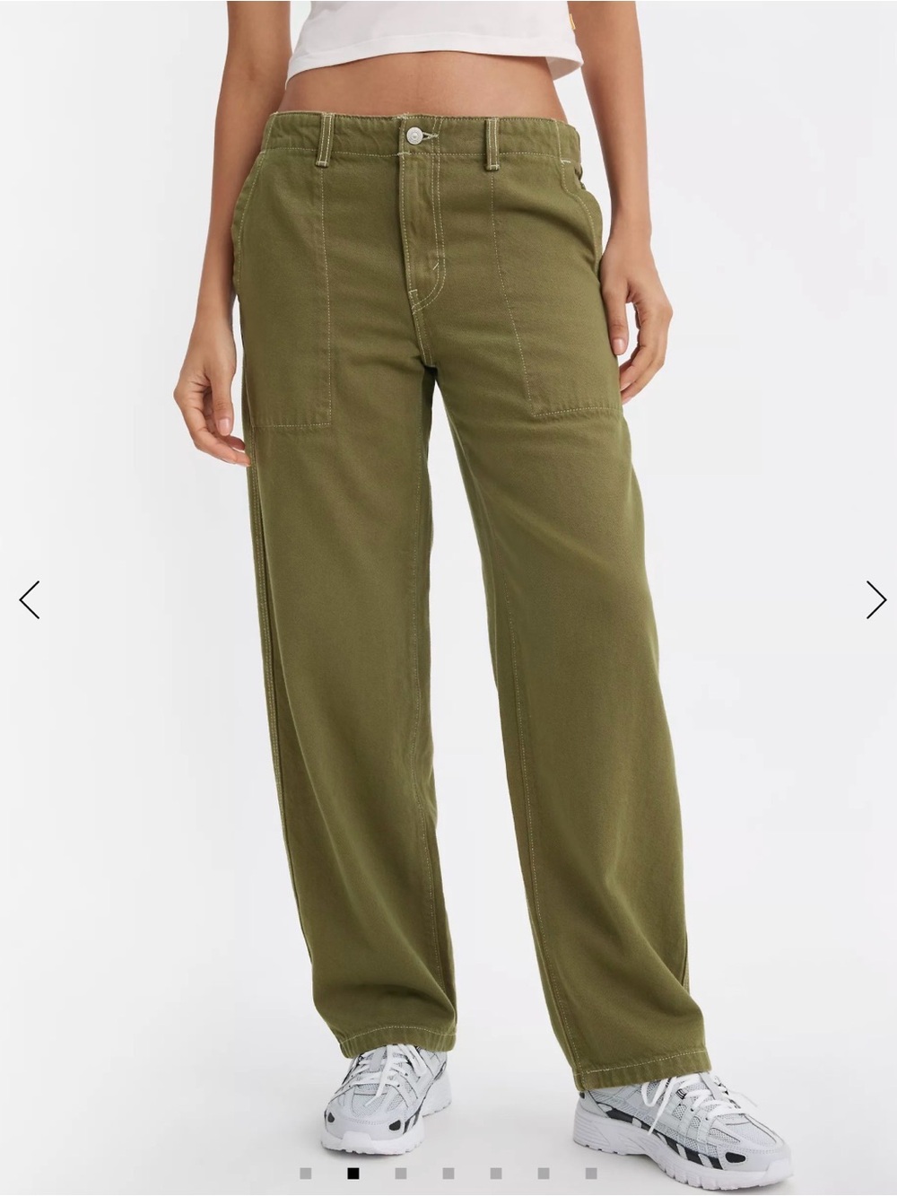 Levi's Baggy Dad Utility Pants, Olive Green, Size 28
